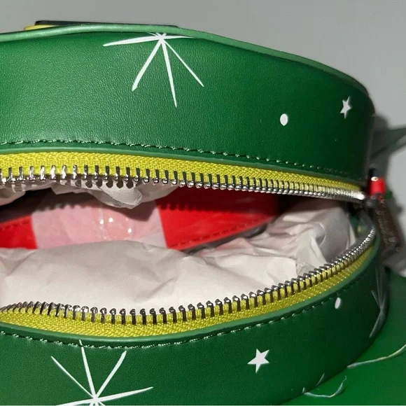Dr. Seuss' How the Grinch Stole Christmas Wreath Crossbody Bag Red Green - Picture 12 of 12
